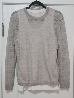 Brochu Walker Light Gray Layered-Look Crewneck Sweater
